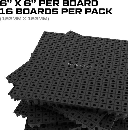 MANTIS Toolgrid TGB-6X6 Modular Board - 16-Piece Pack in Green for Organized Tools