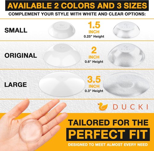 Ducki Door Wall Bumper Protector - Self-Adhesive Shield to Prevent Damage & Noise | 8 Pack Clear