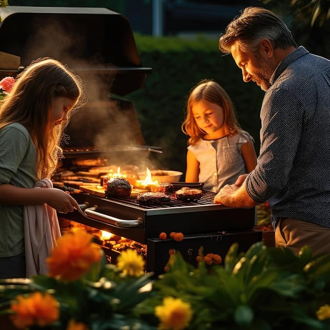 BBQ Grill Tools Set - Premium Stainless Steel Spatula, Tongs & Fork for Outdoor Cooking - Grilling Accessories Kit Gift for Men/Women, Dad, Grilling Lovers