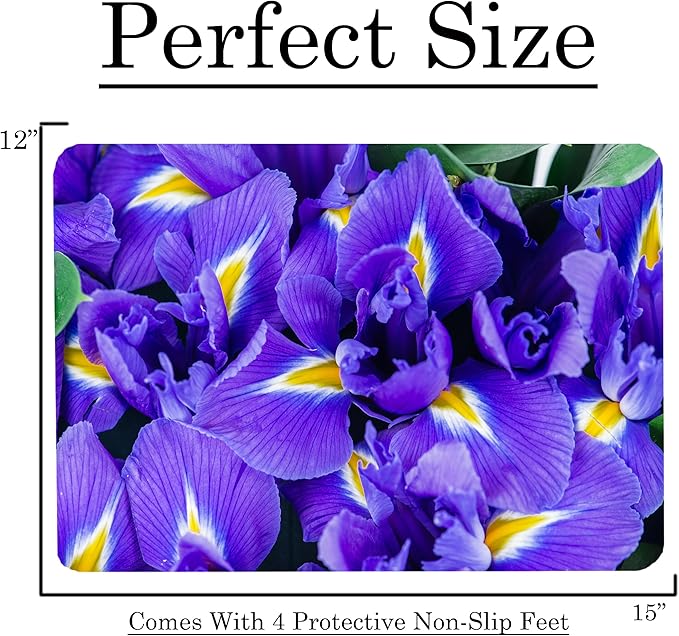 Iris Floral Pattern Flower Love Kitchen Glass Cutting Board Decorative Valentine's Mother's Day Gift For Her Flowers (Iris)