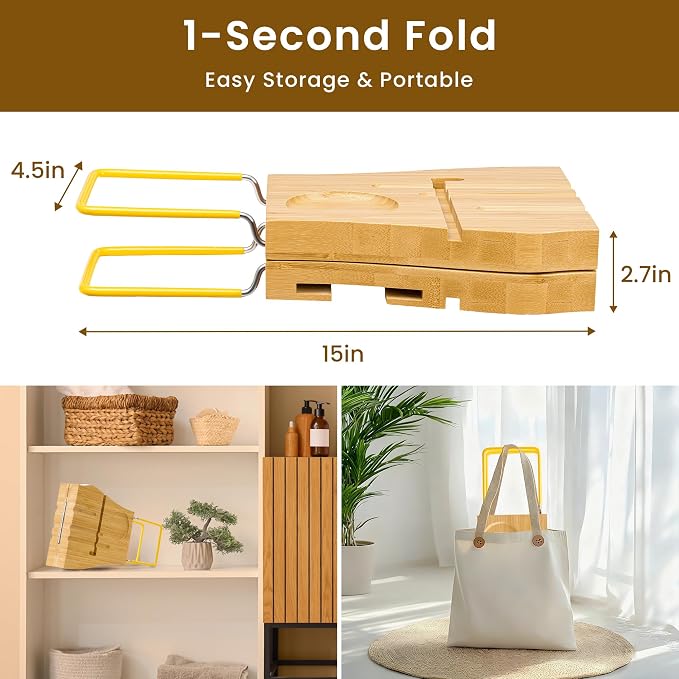 Bamboo Bathtub Tray Expandable Bathroom Tray for Home Spa Relaxation, Wooden Tray Caddy for Bathtub, Bamboo Bathtub Caddy as Unique Housewarming, Birthday, Wedding Shower Gifts.