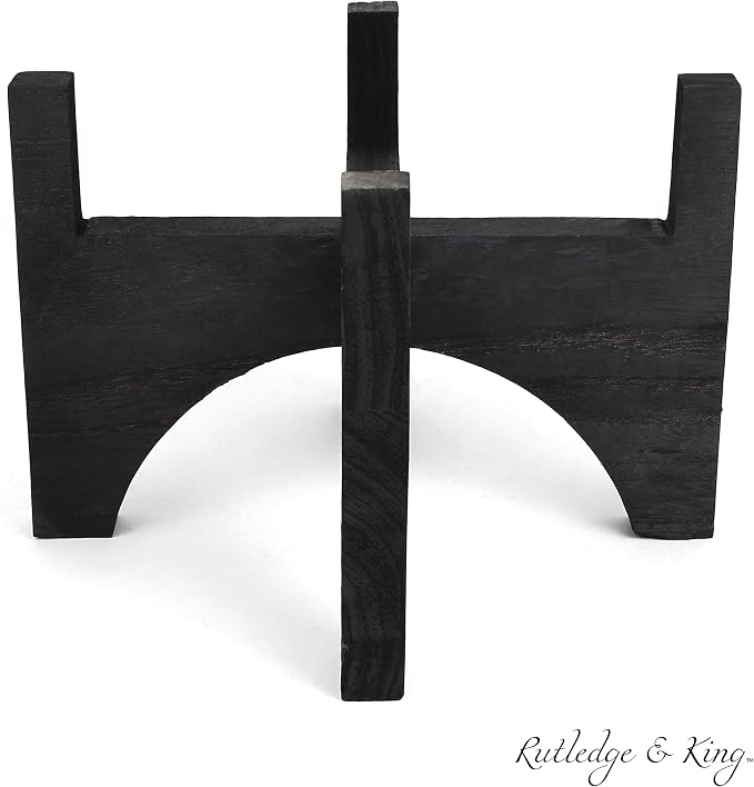 Rutledge & King Mid Century Plant Stand - Modern Plant Stand - Indoor Plant Stand - Wooden Plant Stand - Plant Holder (Medium, Ashcroft/Black)