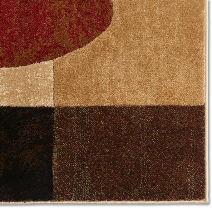Home Dynamix Tribeca Jasmine Modern Area Rug, Abstract Brown/Green 6'7"x9'10"