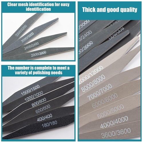 Honoson Sanding Sticks - 20 Pcs Assorted Grits for 3D Print Polishing | Ideal for Model Crafting