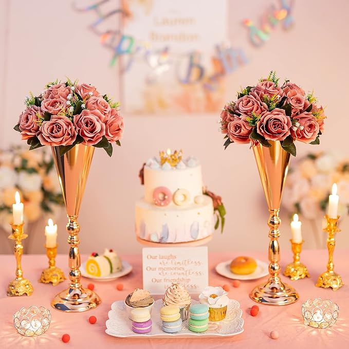 Flower Centerpieces for Wedding Tables: Wedding Table Decorations Dusty Rose Flower Balls Centerpieces for Engagement Cerebration Party Center Pieces 6 Packs