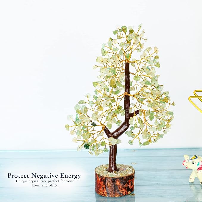 YATHABI Green Jade - Spiritual Tree - Jade Crystal - Crystal Tree of Life - Jade Tree Decor - Feng Shui Tree - Crystal Money Tree - Positive Energy - Bonsai Tree - Chakra Tree