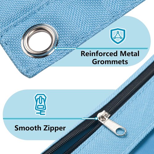 Forvencer Pencil Pouch - Clear Window Pencil Case with Smooth Zipper | Big Capacity for 3 Ring Binder, Azure Blue