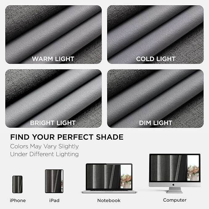 Joydeco Grey Blackout Curtains 120 Inches Long, Extra Long Curtains 120 Inch Length 1 Panel for Bedroom, Thermal Insulated Linen Black Out Curtains with Grommets(100x120, Grey)