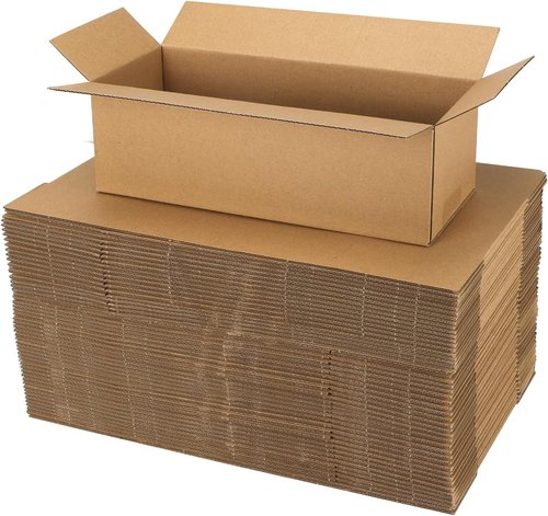 CRUGLA Shipping Boxes - 40 Packs of 12x4x4 Corrugated Cardboard for Small Business Packing