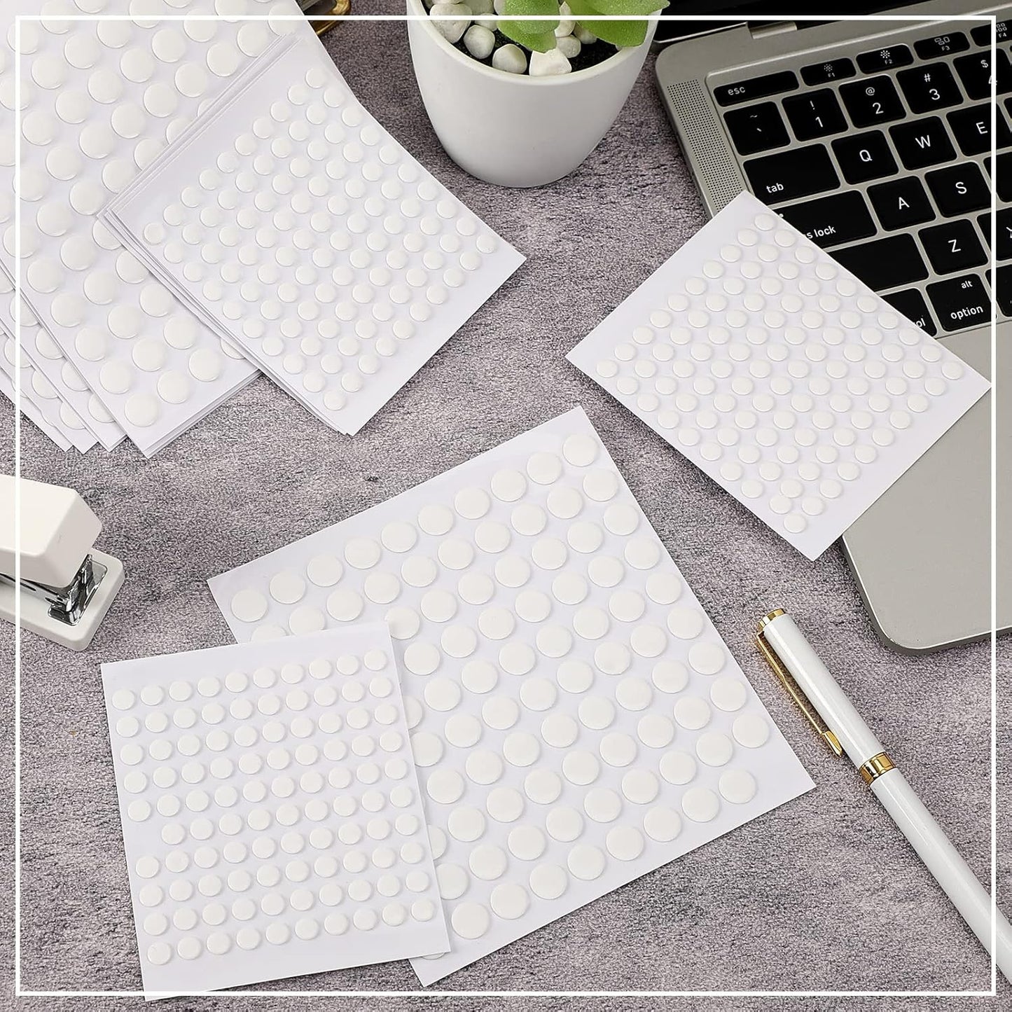Skiennix Double-Sided Adhesive Dots - Clear Sticky Tack Tape for DIY Crafts | 1500 Pieces (10mm)
