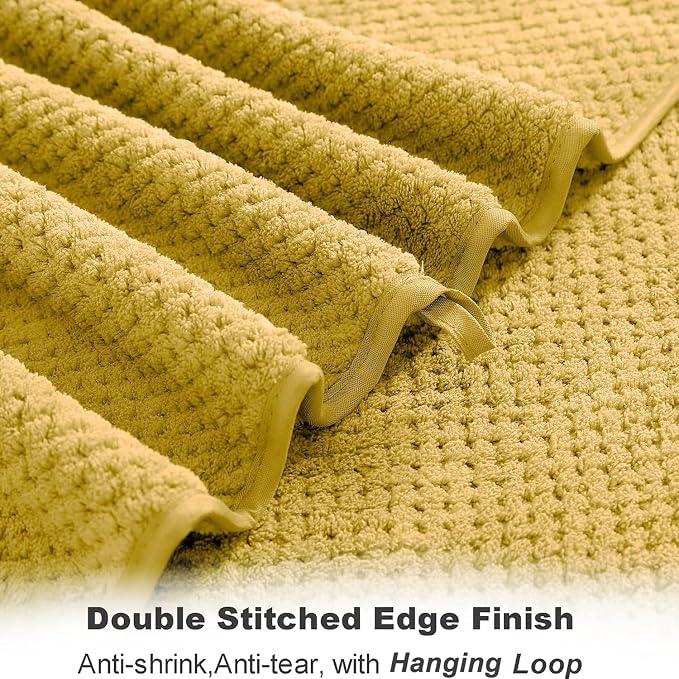 Smuge Extra Large Bath Towel Sheet Set 35x70 Inches - Oversized Bath Towels Set,Jumbo Large Microfiber - Quick Dry,Super Soft,Highly Absorbent Towel Set for Bathroom,Hotel,SPA,Pack of 4(Sweet Yellow)