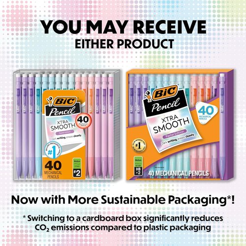 BIC Xtra Smooth Mechanical Pencils - Refillable 0.7 mm Point with Erasers | 40 Count Pack of 2