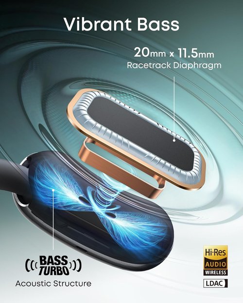 Anker Soundcore AeroFit 2 Open-Ear Headphones - AI Assistant, Pressure-Free Fit, 35H Playtime, Hi-Res Audio