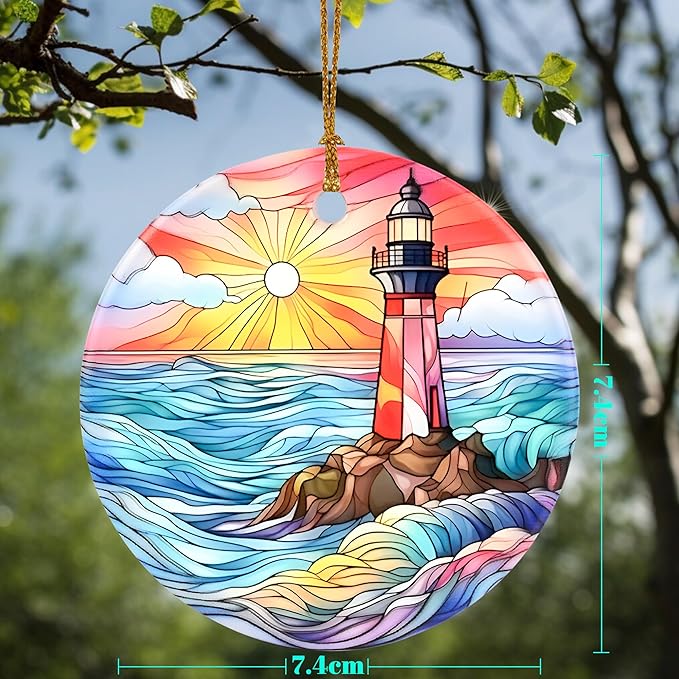 Christmas Ornament, Jocidea Lighthouse Christmas Decorations, Christmas Tree Ornament, Holiday Decor and Xmas Gifts Ideas