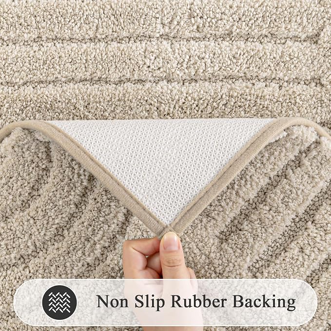 SHACOS Super Soft Bathroom Runner Rugs 24"x60" Non Slip Boho Bathroom Mats Microfiber Absorbent Carpet for Bath Room Machine Washable Shaggy Bath Rugs for Shower Bathtub Home Decor, 2'x5'