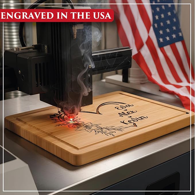 Personalized Cutting Board for Mom & Grandma – Custom Engraved Kitchen Gift with Kids’ or Grandkids’ Names | Perfect Christmas, Birthday, or Mother’s Day Gift for Mom and Grandma