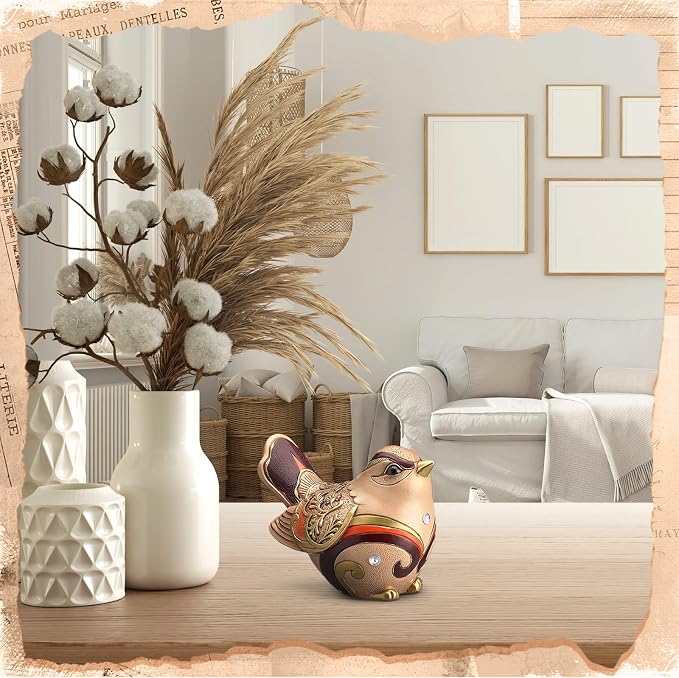 Gerrii Vintage Bird Figurine Decor - Resin Bird Statue for Shelf, Desk, Office, Living Room & Bedroom, Boho Decorative Animal Sculpture, Ideal Gift for Birds Lovers and Women
