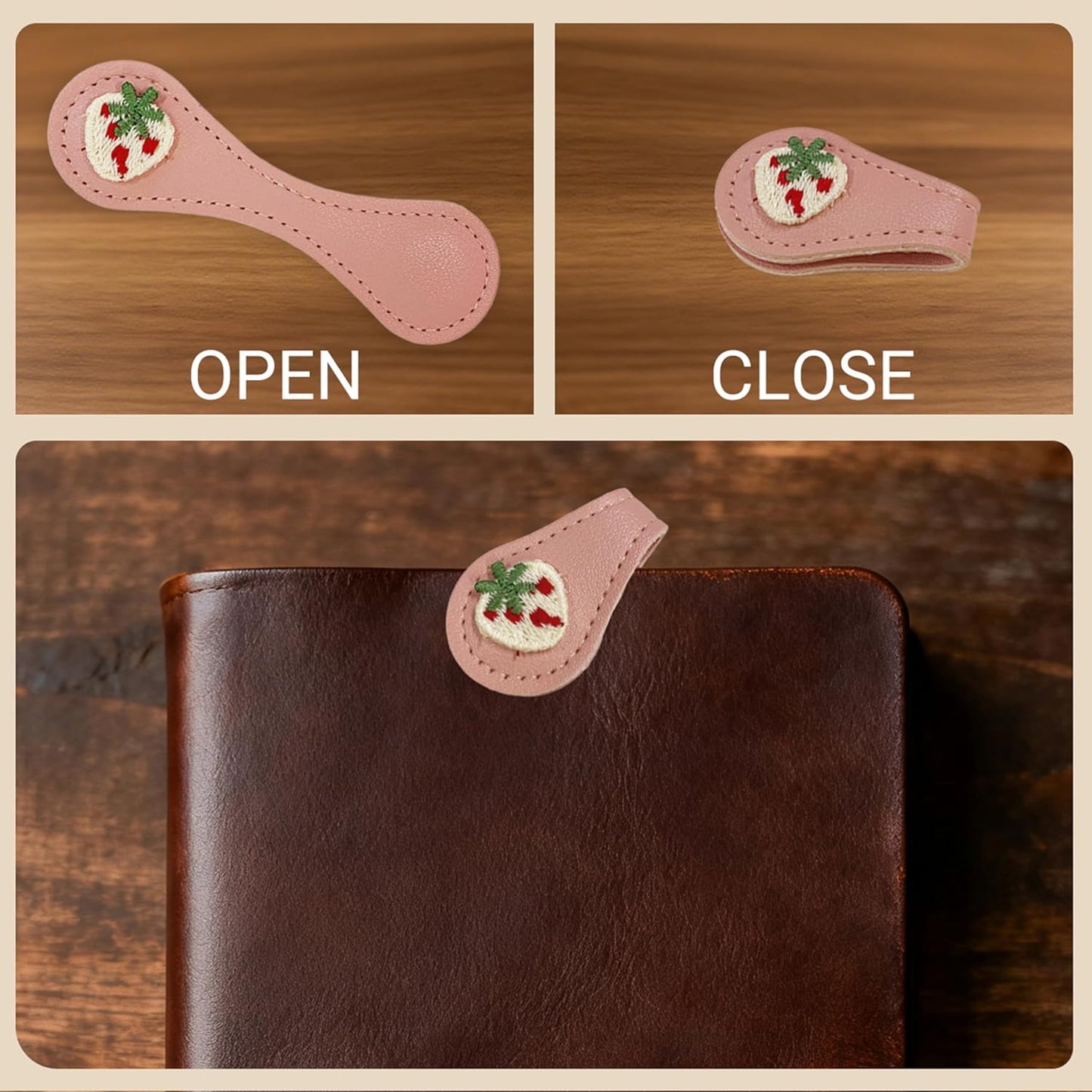Skiennix Magnetic Leather Bookmark Set - 6 Pcs Embroidery Clips for Book Lovers | Stylish Reading Accessories
