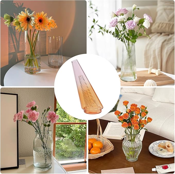 Mini Gradient Glass Vase, Exquisite Desktop Decorative Vase, Pro Glass Replacement (Red)