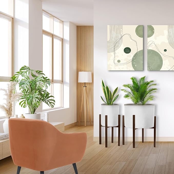 Sorbus Adjustable Metal Plant Stand – Mid Century Style Flower Pot Holder, 10 to 16 Inches Planter Stand for Modern Home Décor, Houseplants – Plant & Pot NOT INCLUDED (Brown, 2 Pack)