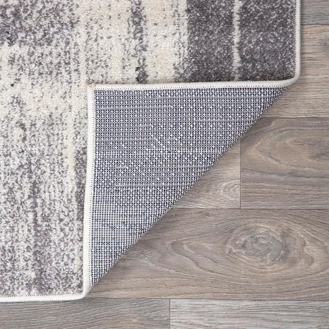 Rugshop Black Contemporary Abstract Runner Rug — Non-Shedding for Hallway, Entryway and Kitchen 2' x 7'
