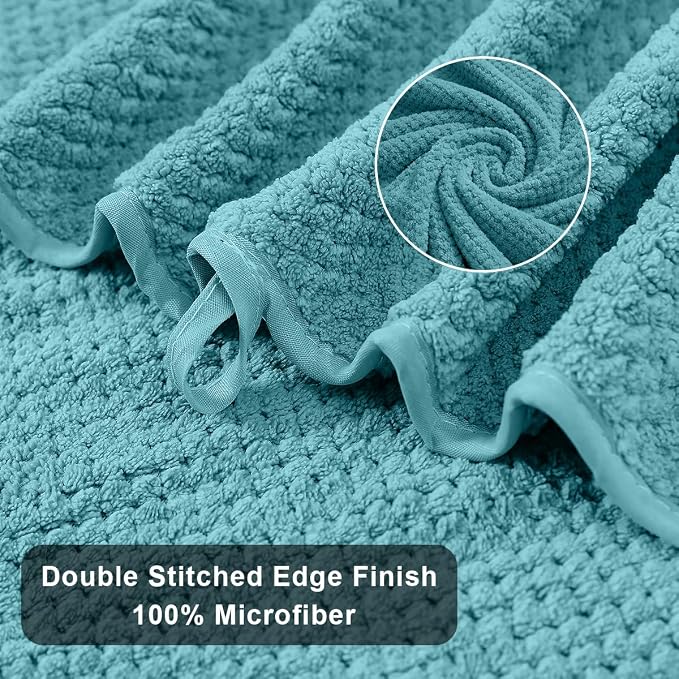 Hand Towels Set 2 Pack-16“x31”,Ultra Soft Microfibers Bathroom Towel Set Highly Absorbent Quick Dry Luxury Premium Towel Lightweight Durable Hand Towel Collection for Hotel Spa Gym Kitchen,Green