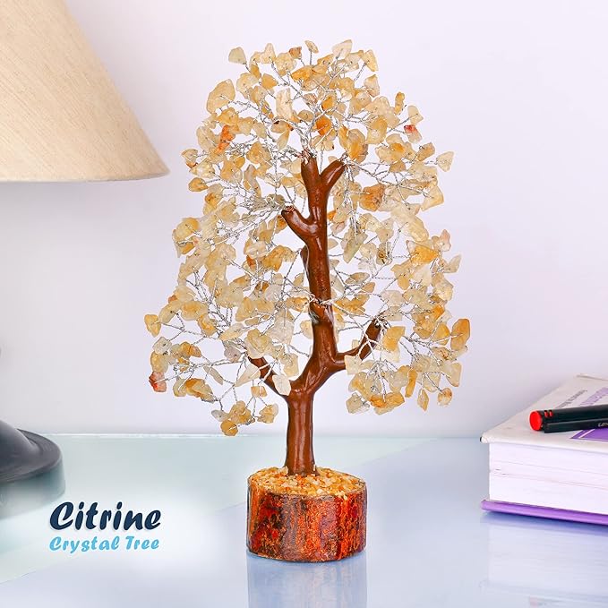 Citrine - Gemstone Tree - Feng Shui Money Tree - Crystal Tree for Positive Energy - Money Crystal Stone - Crystal Tree - Spiritual Gift - Good Table Decor - Bonsai Tree - Positive Energy