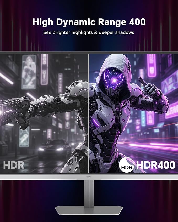 KTC 24 Inch 240Hz Gaming Monitor,1080P PC Computer Monitor with Fast IPS Panel, HDR 400, Adaptive Sync, 1ms(MPRT), 116% sRGB, HDMI Display Port, Eye Care, VESA Mount, White H24F7