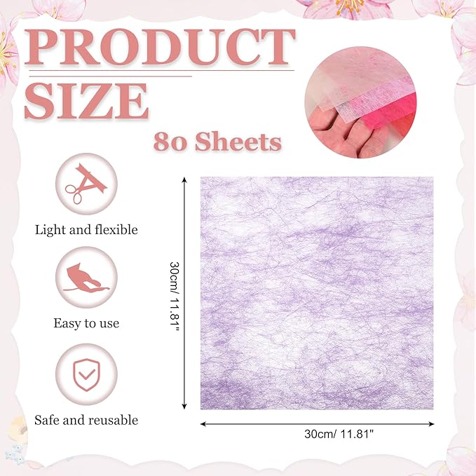 PATIKIL 11.8 Inches Tissue Flower Wrapping Paper, 80 Sheets Waterproof Floral Bouquet Wraps Gift Packaging Tissue for Party Birthday Wedding Holiday Decorations Crafts, Purple