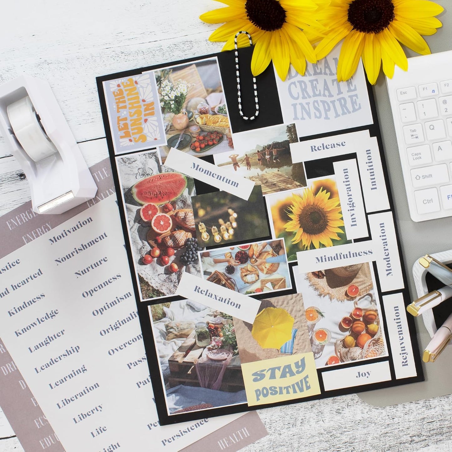 Skiennix Inspirational Vision Board Book - Complete Supplies Kit for Achieving Your Dreams | Motivational Pictures & Quotes