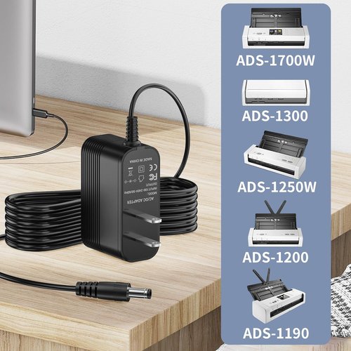 Brother 5V Charger - Replacement Power Supply for ADS-1700W, ADS-1300, ADS-1250W, ADS-1200, ADS-1190