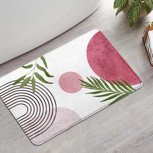 Bathroom Rugs Non-Slip Boho Bath Mat, Small Cute Bath Mat Soft Washable Bathmat Shower Rug for Bathtub Boho Decor