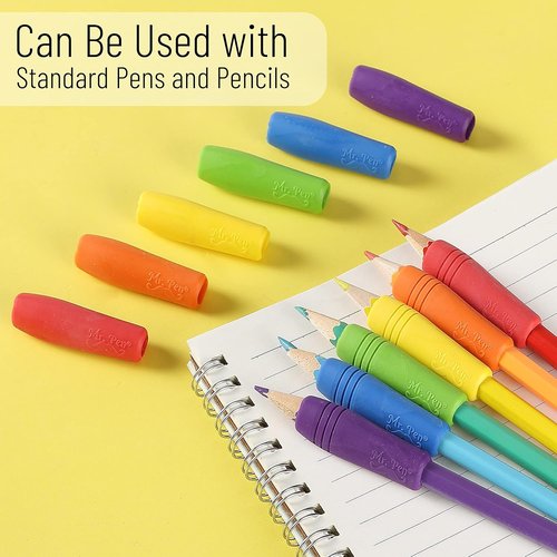 Mr. Pen Pencil Grips - Colorful Ergonomic Rubber Grippers for Adults | 12 Pack