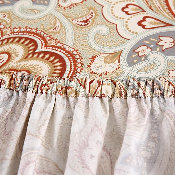 RYNGHIPY Luxury Floral Print Sheets Sets Silky Long Staple Egyptian Cotton Flowers Khaki Bedding Sheet Collections (Khaki,Full Size)