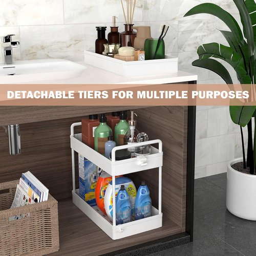 Ronlap 3-Tier Slim Rolling Storage Cart - Versatile Utility Organizer with Wheels for Narrow Spaces | White