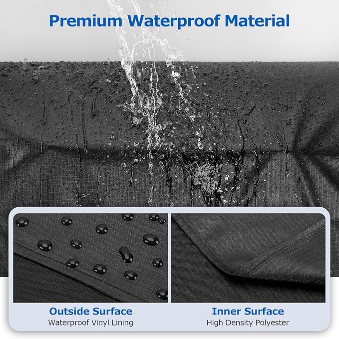 SunPatio Grill Cover for Traeger 20 Series, Heavy Duty Waterproof Wood Pellet Smoker Cover, Compatible with Junior, Tailgate & Recteq 340 Grills, All Weather Protection Full Length Barbecue Protector