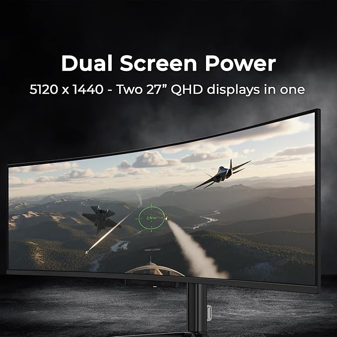 Deco Gear 49" QD-OLED 240Hz Curved Ultrawide Gaming Monitor - 5120×1440 DQHD, 32:9 Dual-QHD Display, 0.03 ms Response, HDR400 True Black, 90W USB-C, KVM, Adaptive Sync, RGB Lighting