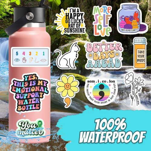 Puraesla 150 PCS Mental Health Matters Stickers Pack - Positive Quote Decals for Journals, Laptops & Decor