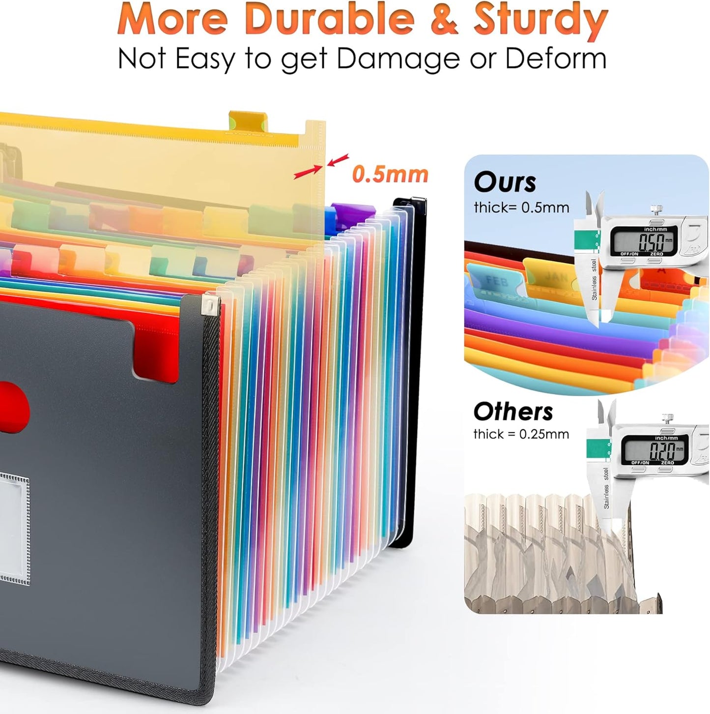 Skiennix Ultra-Large Accordion File Organizer - 24 Pocket Expanding Folder for Legal/Letter/A4 Paper