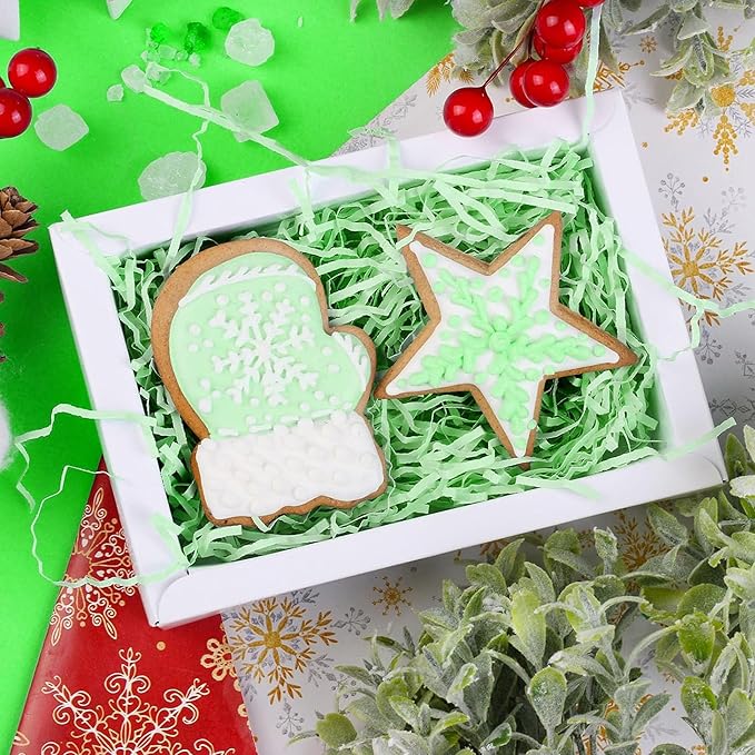 Uptotop 5oz Crinkle Cut Paper Shred Filler for Gift Wrapping Basket Filling, Birthday, Christmas, Thanksgiving, Wedding, Mother's Day (Green)