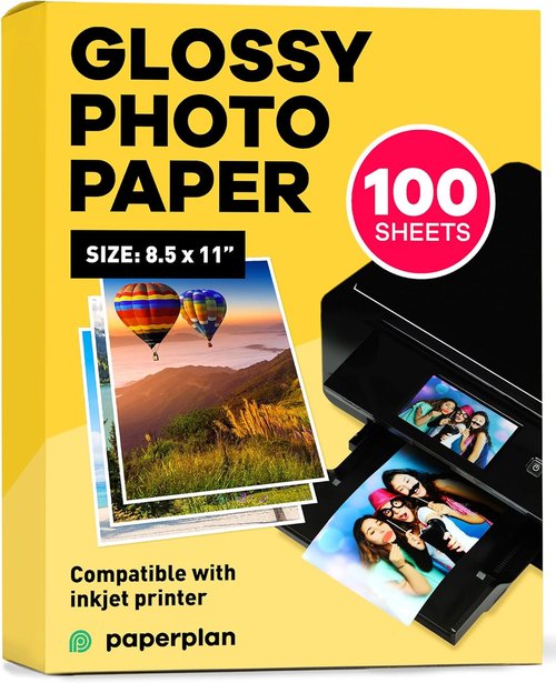 Glossy Photo Paper - 8.5 x 11" | 100 Sheets - Premium Inkjet Printer Paper for Stunning Prints