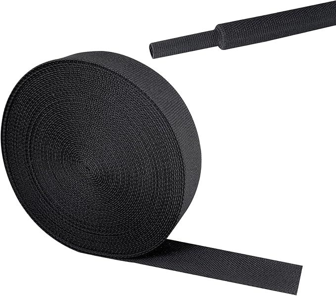 2 in 1 Heat Shrink Braided Sleeving Fabric Tubing-Ideal fit Irregular Shape Hose/Cable/Wire (3/4"(19mm), 32FT)