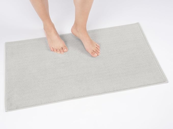 Cotton Paradise 100% Cotton Turkish Bathmat Rug, Soft Absorbent Quick Dry Non Slip, 17x24 Bathmat Rug, Silver Grey