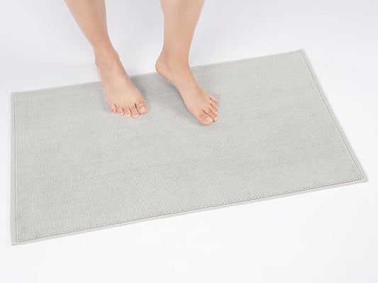 Cotton Paradise 100% Cotton Turkish Bathmat Rug, Soft Absorbent Quick Dry Non Slip, 20x34 Bathmat Rug, Silver Grey