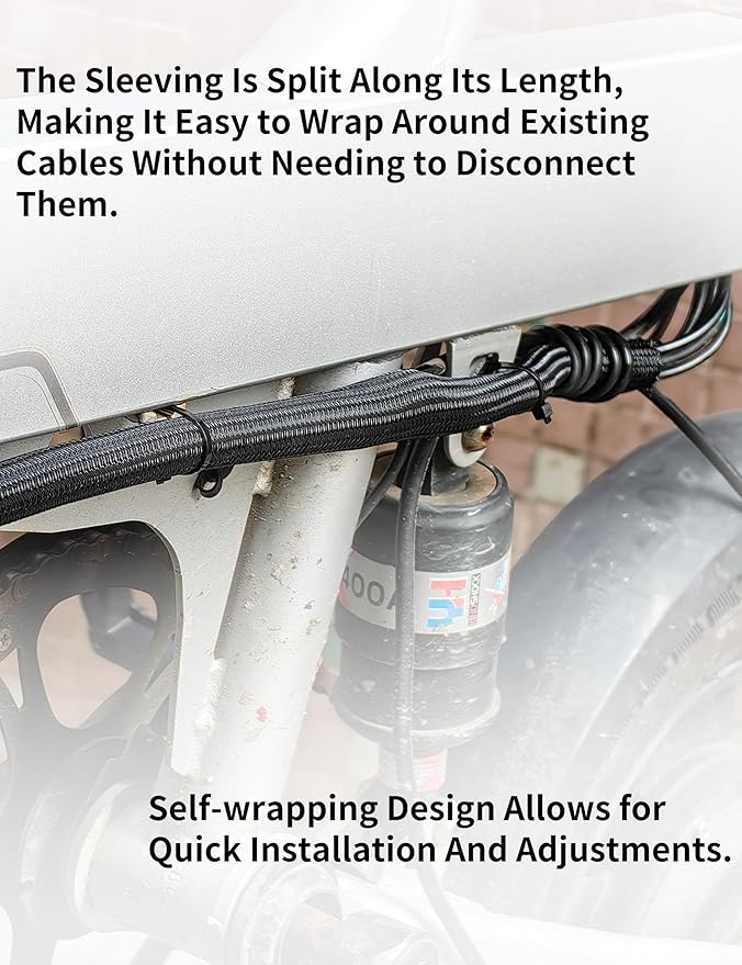 Cable Management Split Wire Loom Sleeve - Cord Hider & Protector for Desk, Pet Chew Proof, Wire Cover Organizer, Flexible Tube for Wires and Cables (1 Inch 12FT, Black)