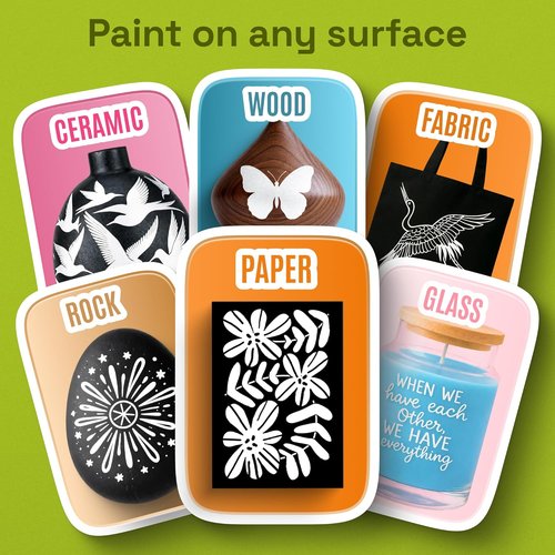 ARTISTRO 12 White Acrylic Paint Markers - Versatile Paint Pens with Brush & Fine Tips - Ideal for Fabric, Rock, Glass, Wood, DIY Projects - Perfect Art Supplies for All Ages