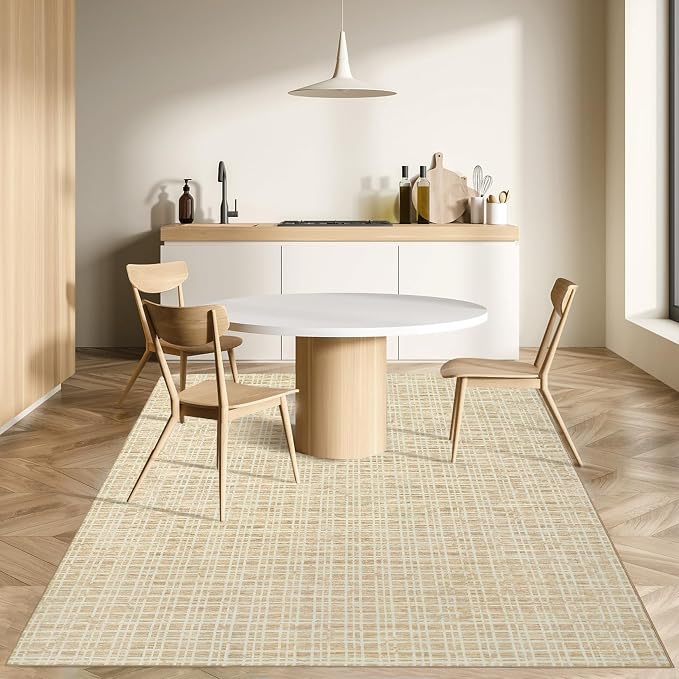Washable Rug 10x13 Area Rug for Bedroom Modern Living Room Rug Contemporary Large Area Rug Non Slip Throw Rugs Stain Resistant Carpet for Department Dining Room 10'x13' Yellow