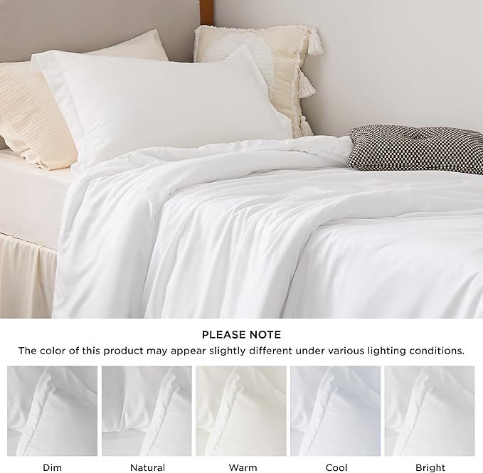 Bedsure Duvet Cover Twin/Twin XL Size - Only Includes 1 Duvet Cover (68"x90"), Hotel Luxury Soft Double Brushed All Season Bedding for Kids & Adults, Zipper Closure, NO Comforter, White