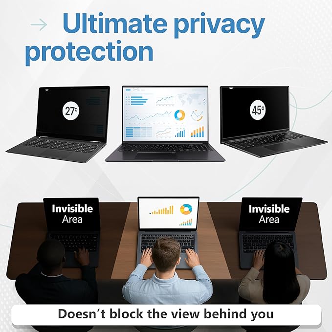 VINTEZ [2 Pack] 14 Inch 16:9 Privacy Screen for Computer Monitor and Laptop - Anti Glare Protector Film Blue Light Filter Eye Protection - Computer Screen Privacy Shield