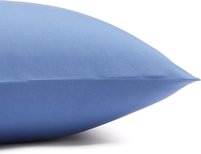 Amazon Basics Lightweight Super Soft Easy Care Wrinkle Free Microfiber 3 Piece Bed Sheet Set with 14-Inch Deep Pockets, Twin, Dutch Blue, Solid, Kids, Men & Women Bedding (Pack of 4)